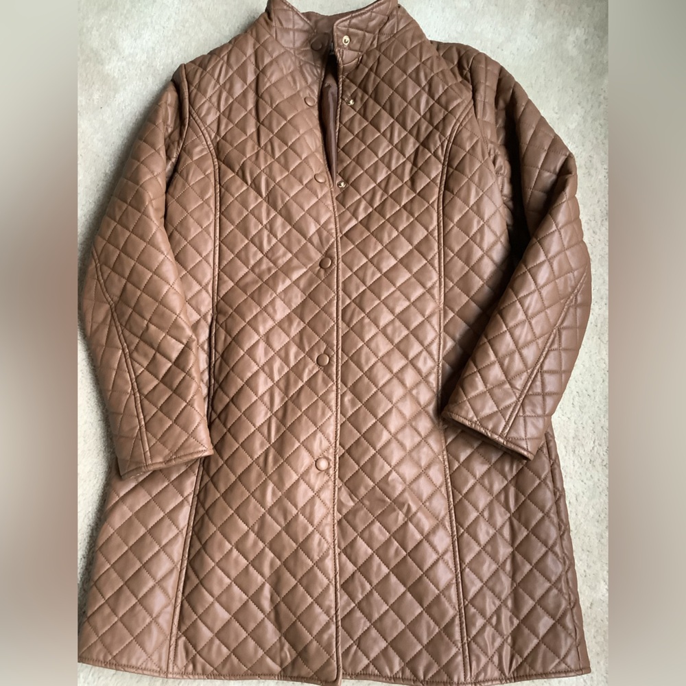Kenneth Cole New York faux leather coat. S